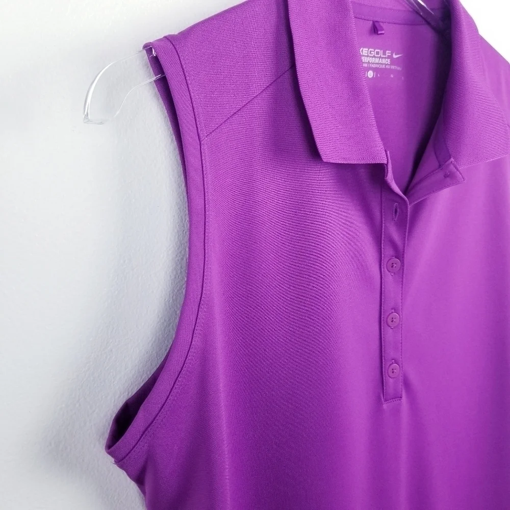 Nike Golf Dri-Fit Tour Performance Purple Sleeveless Top size Large